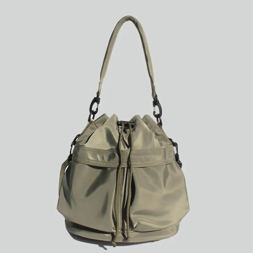 Nylon bucket bag - sage